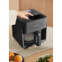 CREATE/AIR FRYER STUDIO CRYSTAL/Friteuse sans huile 4,2 L avec vaporisateur d’eau noir/Capacité 5-6 portions, 6 programmes, plat