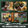 LUMIBRICKS Magasin de Disques Éclairé - Kit de Construction Modular Multi-Forme Street Fusion City Town Audio Shop 1980 Pièces p