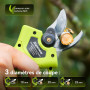 Supstable Mini Tronçonneuse 6 Pouces/Sécateur Électrique Sans Fil 33 mm, 2-en-1 Kit Outil de Jardin avec 2 × 2000 mAh Batteries,