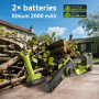 Supstable Mini Tronçonneuse 6 Pouces/Sécateur Électrique Sans Fil 33 mm, 2-en-1 Kit Outil de Jardin avec 2 × 2000 mAh Batteries,