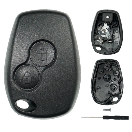 SUPALAN Coque Clé 1 pièces 2 Boutons Compatible pour Dacia Duster Sandero Stepway Logan Lodgy Dokker, TéLéCommande Coque Voiture