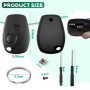 2 Pièces Coque Clé de Voiture 2 Boutons Compatible avec Dacia Duster Dokker Logan Lodgy Sandero Stepway Boîtier Cle Télécommande