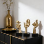 oliruim Lot de 3 Statues de penseur, Sculpture d'art Abstraite dorée et Noire, décoration de Bureau, Cadeau de Noël, Nouvel an (