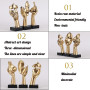 oliruim Lot de 3 Statues de penseur, Sculpture d'art Abstraite dorée et Noire, décoration de Bureau, Cadeau de Noël, Nouvel an (