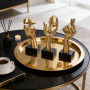 oliruim Lot de 3 Statues de penseur, Sculpture d'art Abstraite dorée et Noire, décoration de Bureau, Cadeau de Noël, Nouvel an (