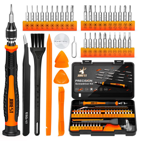 JOREST 40Pcs Kit Tournevis de Précision, Outillage Set avec Torx T1 T2 T3 T4 T5, TR5 T6 T7 T8 T9 T10 T15, Triwing Y00, Etoile P2