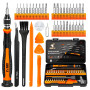 JOREST 40Pcs Kit Tournevis de Précision, Outillage Set avec Torx T1 T2 T3 T4 T5, TR5 T6 T7 T8 T9 T10 T15, Triwing Y00, Etoile P2