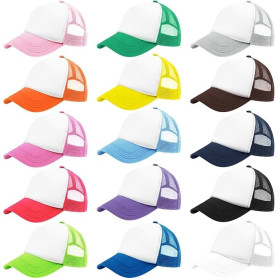 Lot de 15 casquettes de baseball en maille pour sublimation avec snapback réglable, personnalisables, avec nom, pour l'été et le