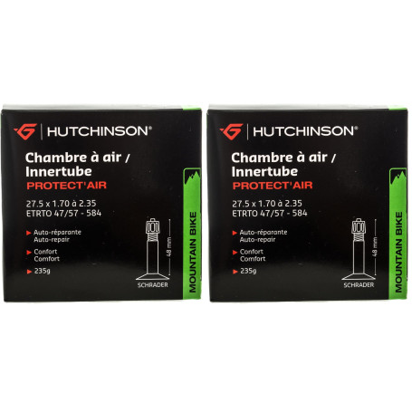 Hutchinson - Chambre À Air - VTT - Protect'Air - Auto-Réparante - Liquide Anti-Crevaison Intégré - Valve Schräder - Épaisseur 0.
