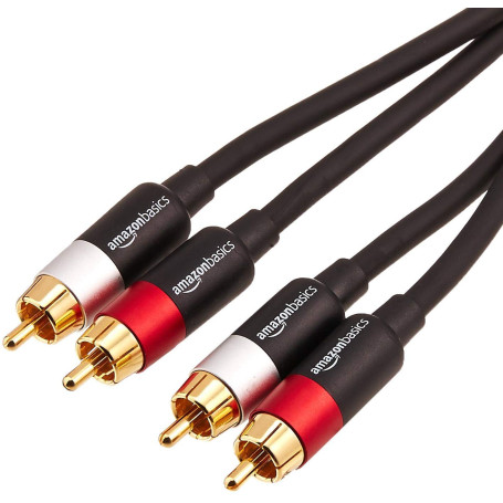 AmazonBasics 1/2-Male to 2-Male RCA Audio interconnects - 4 Feet, 2-Male to 2-Male