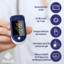 Oxymetre de doigt professionnel/écran à LED/saturometre de pouls/moniteur de fréquence cardiaque électronique/saturation en oxyg
