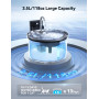 FEELNEEDY 3,5L Fontaine à Eau Robinet pour Chat sans Fil avec Batterie 4000mAh, Fontaine a Eau Chat Silencieuse INOX Detecteur d