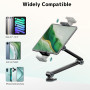 Putilsen Mount Support de Tablette Réglable 360° - Bras Double Axe Flexible et Hauteur Ajustable - Compatible iPad, Galaxy Tab, 
