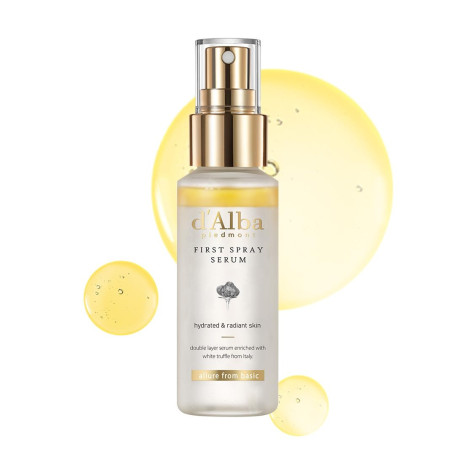 d'Alba First Spray Serum Sérum en Spray à la Truffe Blanche Italienne, Soin Végétalien, Brume Hydratante pour le Peau Radieuse, 