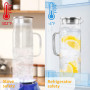 Snarflun Carafe en Verre de 1.5 Litre Pichet en Verre, Carafe Eau pour Boissons Chaudes et Froides avec acier inoxydable couverc