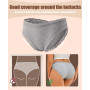 ALL OF SHE Culotte Femme Coton Dentelle, Douce Confortable Respirante, Slip Bikini Taille Basse, sous-Vêtements,Lot de 5, Tissu 