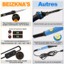 Fer à Souder Kit 80W Température Réglable 180-520°C Electronique de Precision avec Interrupteur ON/OFF, 5 Conseils de soudage, P