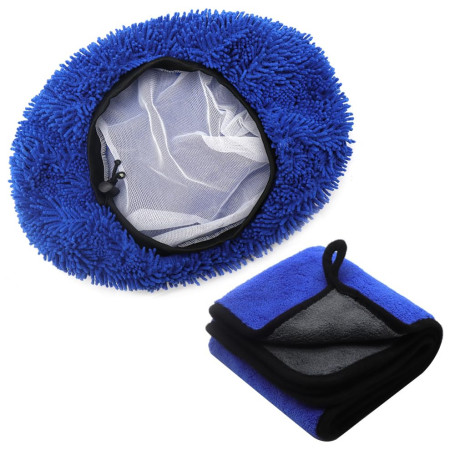 YDHfdc 2 Pièces Housse de Brosse pour Voiture en Microfibre Couverture Brosse Lavage Voiture avec Chiffon de Nettoyage pour Le L