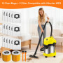 Lot de 17 Pièces – 15 Sacs d’Aspirateur+ 2 Filtre +2Filterbürste,pour Kärcher KFI 357, WD 2 Plus,WD2, WD3, KWD 1-3, SE4002,SE400