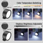 HOTUT Applique Murale Interieur, 2 pcs Lampe Murale Rotatifs 360° avec Télécommande et Tactile, Lampe Murale LED Rechargeable, 3