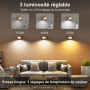 Feallive Applique Murale Interieur, Lampe Murale Touch LED avec Port de Charge USB Contrôle Tactile, 3 Niveaux de Luminosité 3 T