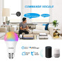 EXTRASTAR Ampoule Intelligente WiFi, Ampoule A60 E27 Couleur RGB Compatibles avec Alexa, Google Home et SmartLife, 10W (Équivale
