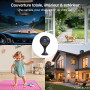 Camera Espion, 4K Mini AI Caméra de Surveillance WiFi (2,4G/5G), Détection Personnes et Animaux, Vision Nocturne HD, Stockage Lo