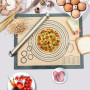 SUPER KITCHEN Rouleau à Pâtisserie Ajustable en Acier Inoxydable Avec 5 Anneaux Réglables, Tapis de Cuisson Tapis à Pâtisserie e