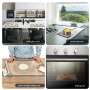SUPER KITCHEN Rouleau à Pâtisserie Ajustable en Acier Inoxydable Avec 5 Anneaux Réglables, Tapis de Cuisson Tapis à Pâtisserie e
