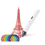 Stylo 3D avec 10 filaments PLA colorés (30 m) - Stylo d'impression 3D avec contrôle précis, adaptateur EU, outil de réglage, cad