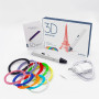 Stylo 3D avec 10 filaments PLA colorés (30 m) - Stylo d'impression 3D avec contrôle précis, adaptateur EU, outil de réglage, cad