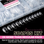 UNA GELLA Capsule Américaine Ongles Courts en Amande, 504 Pièces 12 Tailles Autocollantes, Faux Ongles Gel Extensions d'Ongles, 