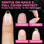 UNA GELLA Capsule Américaine Ongles Courts en Amande, 504 Pièces 12 Tailles Autocollantes, Faux Ongles Gel Extensions d'Ongles, 