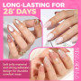 UNA GELLA Capsule Américaine Ongles Courts en Amande, 504 Pièces 12 Tailles Autocollantes, Faux Ongles Gel Extensions d'Ongles, 
