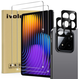 ivoler Pack de 2 Verre Trempé pour Xiaomi Pad 7 / Pad 7 Pro/Poco Pad X1 11.2 Pouces, avec 2 pièces Caméra Arrière Protecteur, Fi