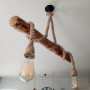Solenzo - Lustre suspension ATLANTIQUE en bois naturel flotté 2 ampoules - style bord de mer - E27