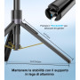 Gahenwo 173cm Perche Selfie Monopode/Trépied pour Caméra d'action, Trepied Smartphone Tout-en-Un avec Télécommande, Support de T