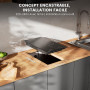 AURAKICH Plaque Induction 2 Feux - Plaque de Cuisson Electrique Encastrable 3800W, Verre Anti-Rayures avec Grattoir, Minuterie 1
