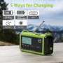 Radio Réveil Portable DAB+/DAB/FM, Solaire et Manivelle, 5000mAh Batterie Rechargeable&USB, Lumineux & Lampe Poche et Lampe de L