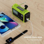 Radio Réveil Portable DAB+/DAB/FM, Solaire et Manivelle, 5000mAh Batterie Rechargeable&USB, Lumineux & Lampe Poche et Lampe de L