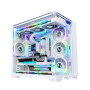 Lian Li O11 Vision Boîtier PC de Gaming ATX Compact en Aluminium et Verre trempé Blanc