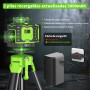 Niveau Laser Chantier Autonivelant 360° x 4 Avec trépied, Lazer Niveaux 4D 16 Lignes Laser, Mode Impulsion ExtéRieur, 2 x Batter