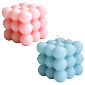 NICAVKIT 2 Pcs Bougie à Bulles, Cube Soja Cire Bougies Bougie Parfumée Décorative Bougies Esthétiques Pour Chambre à Coucher Cha