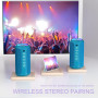 Ortizan Enceinte Bluetooth Portable 5.3, Bass Puissantes, Son 360°, Étanche IPX7, Autonomie 30h, Double Appairage Stéréo, Lumièr