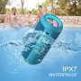 Ortizan Enceinte Bluetooth Portable 5.3, Bass Puissantes, Son 360°, Étanche IPX7, Autonomie 30h, Double Appairage Stéréo, Lumièr