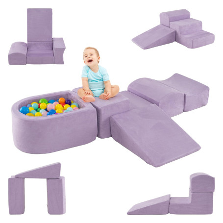 DREAMADE Parcours de motricité Bébé 5PCS avec Housse Lavable, Blocs de Construction avec Piscine à Balles, Module Motricité pour