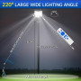 JAYNLT Y-2000W Lampadaire Solaire Exterieur, 6500K Spot Solaire Exterieur avec Télécommande, IP67 Étanche Projecteur Exterieur P