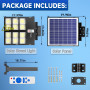 JAYNLT Y-2000W Lampadaire Solaire Exterieur, 6500K Spot Solaire Exterieur avec Télécommande, IP67 Étanche Projecteur Exterieur P