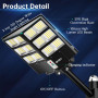 JAYNLT Y-2000W Lampadaire Solaire Exterieur, 6500K Spot Solaire Exterieur avec Télécommande, IP67 Étanche Projecteur Exterieur P