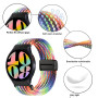 Issinlky bracelet tressée nylon pour Galaxy Watch 7/FE/6/5/4 40mm 44mm, bracelet élastique à boucle magnétique pour Galaxy Watch